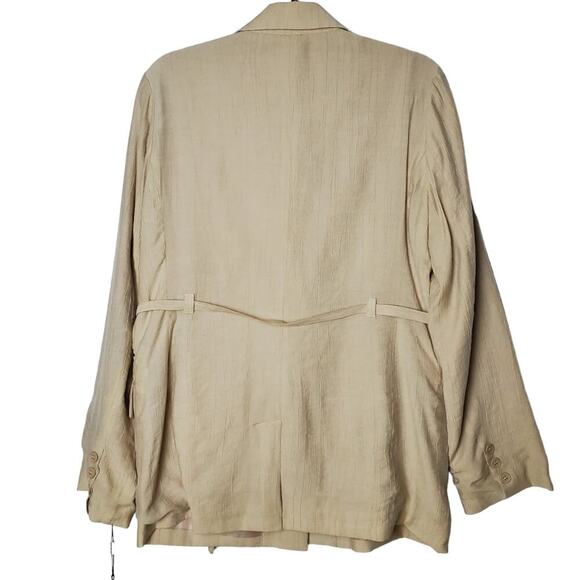 Avec Les Filles Slub Business One-Button Blazer M Casual Minimalist Office - Picture 3 of 11